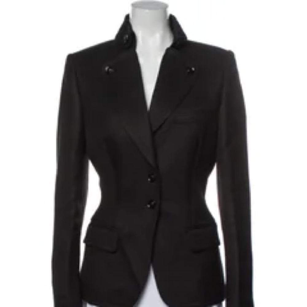 BURBERRY London Blazer. Sz 44. Black. Fitted for a Stylish Look